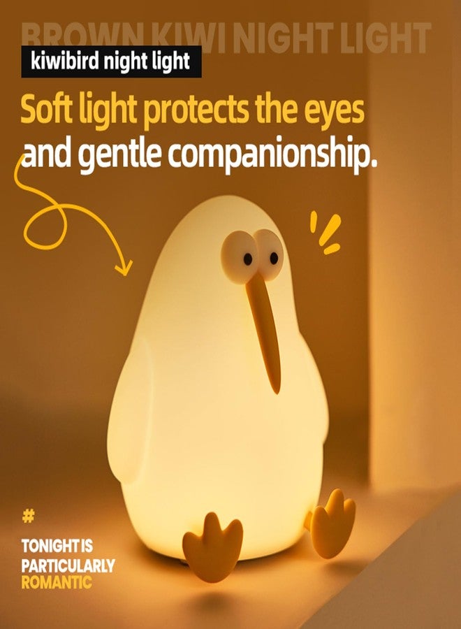 YEEFIGRO Cute Baby Night Light for Kids,Squishy Kiwibird Bedside Lamp for Night Stands,Rechargeable Dimmable Silicone Nursery Toddler Animal Nightlight,Fun Decor for Children Bedroom,Children's Day Gift - Image 2